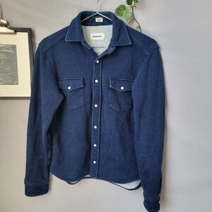 Taylor Stitch Glacier Terry Knit Western Snap Shirt Blue‎ 36 or XS